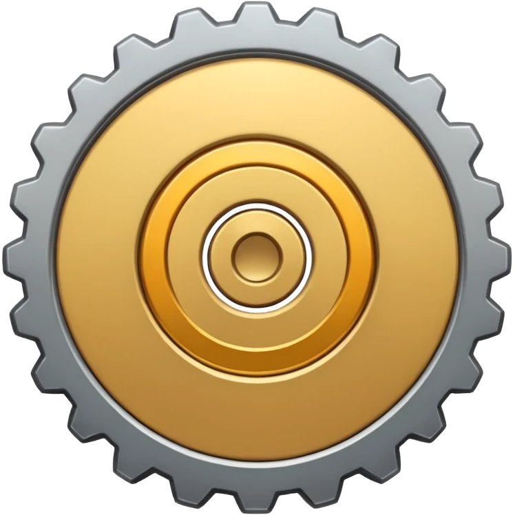 settings gear icon for site navigation. just one gear. no happy face, just grey, 6 notches emoji