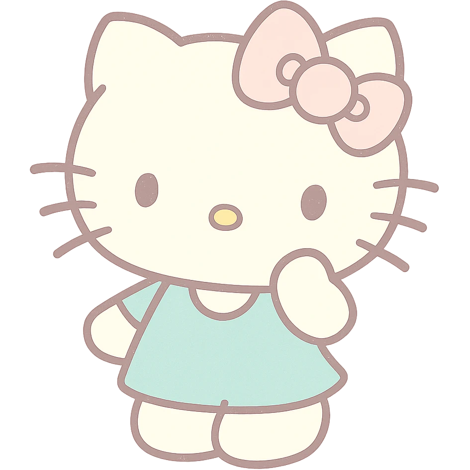 pastel toon style Hello Kitty emoji