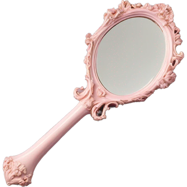 vintage rococo light pink hand mirror emoji