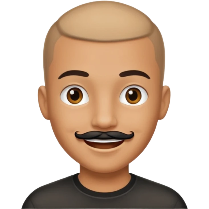 buzz cut boy with  blackmoustache emoji