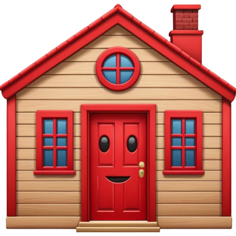 a house with a smiling face emoji