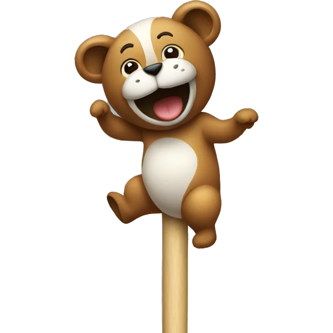 Pole with a animal dancing emoji