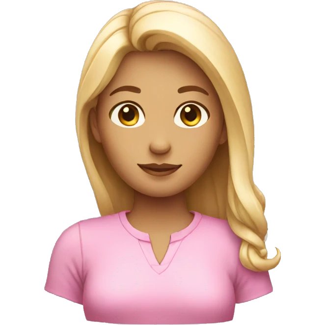 pink shirt girl side part emoji