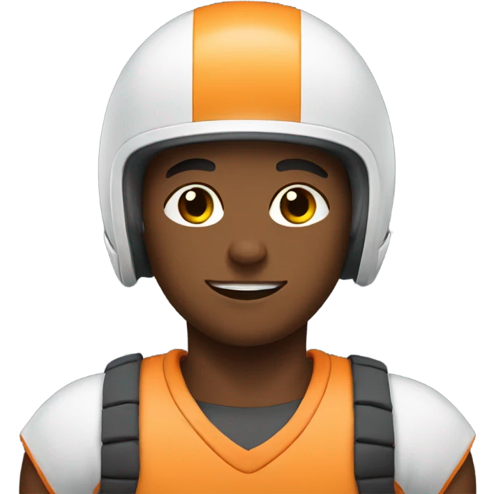 boy in sportswear with helmet emoji