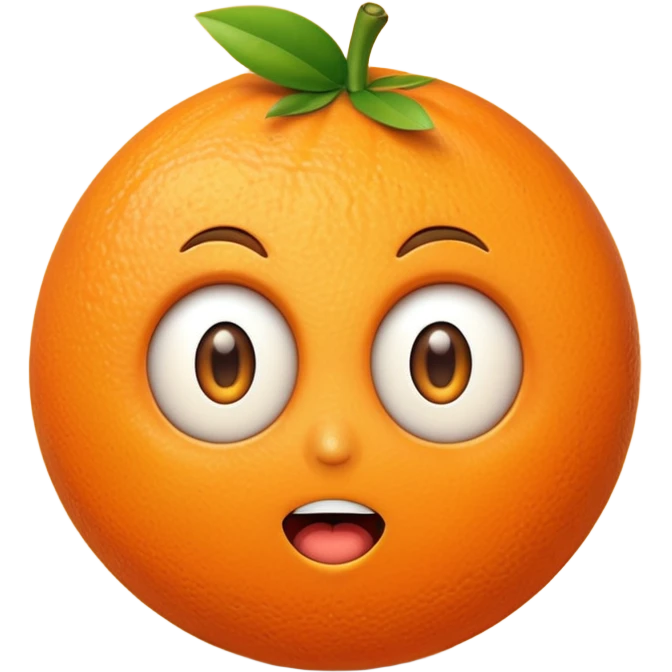 Orange with suprised face emoji
