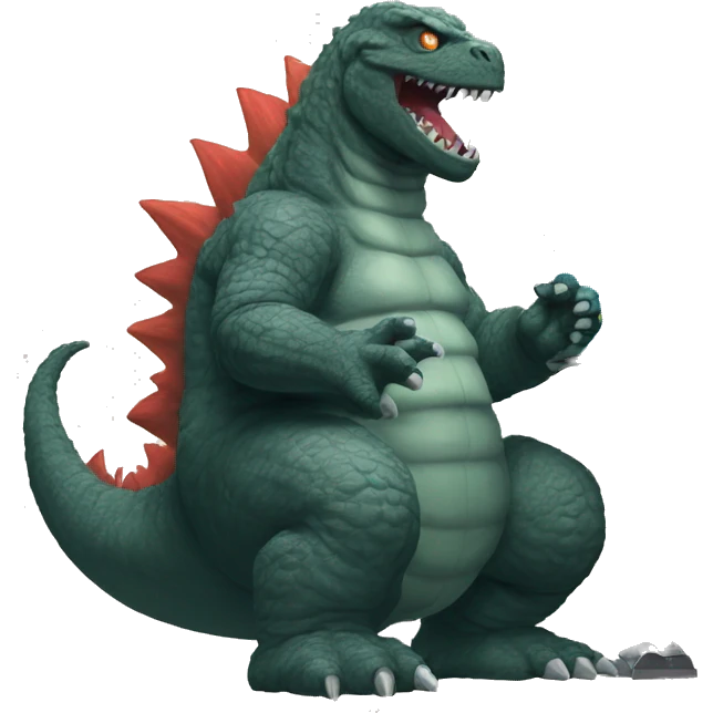 Godzilla playing videogames emoji