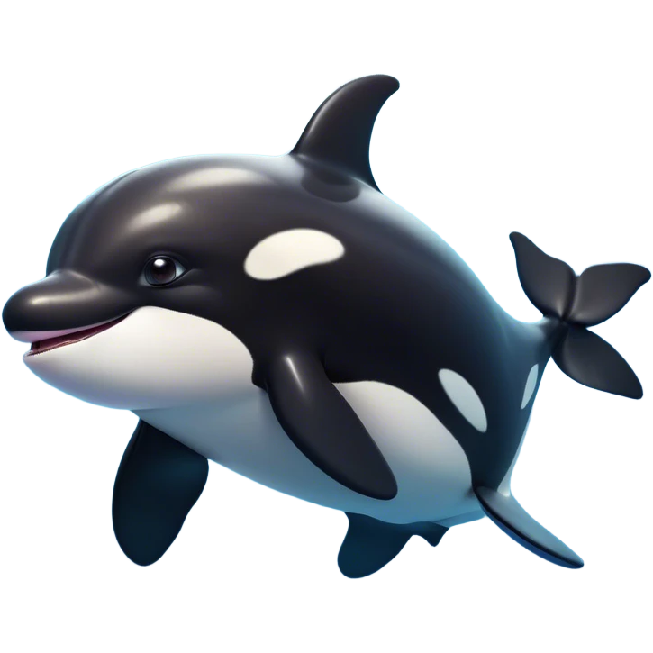 Cinematic Comical orca Portrait Emoji, Head tilted dramatically with an exaggeratedly shocked expression, featuring a sleek black-and-white body with wide, comically expressive eyes full of playful disbelief and animated flippers, Simplified yet hilariously expressive features, highly detailed, glowing with a slightly sassy oceanic glow, high shine, dramatic yet playful, stylized with an air of cheeky marine mischief, soft glowing outline, capturing the essence of a meme-worthy orca that looks ready to make waves with its hilariously dramatic antics! emoji