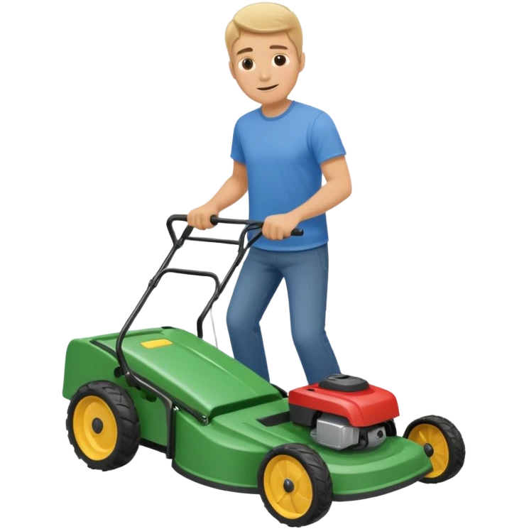 White man pushing mower  emoji
