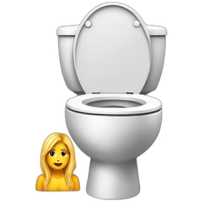 A girl dit ring on toilet emoji