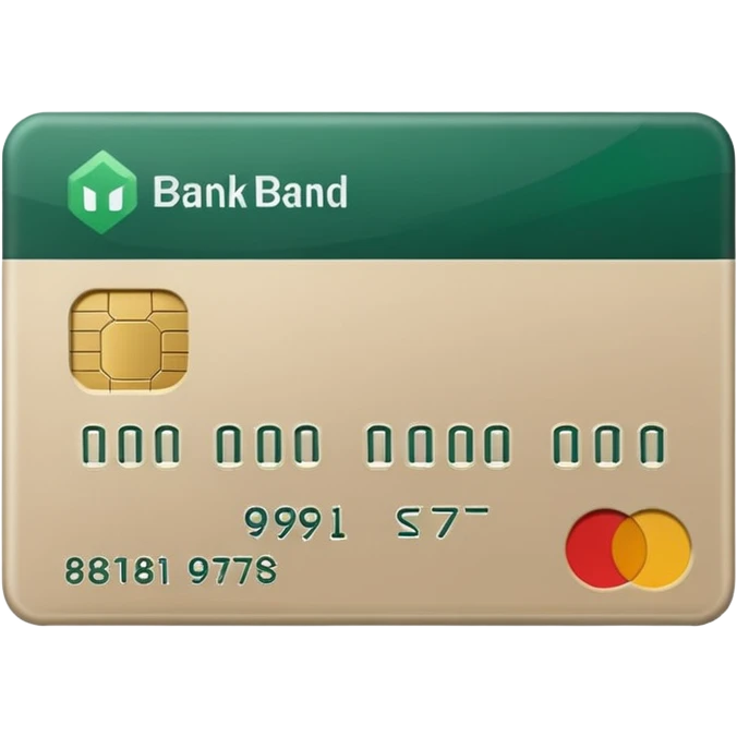 light beige bank card with dark green accents emoji