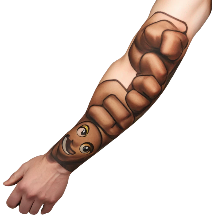 Flexing arm brown tattoo sleeve  emoji