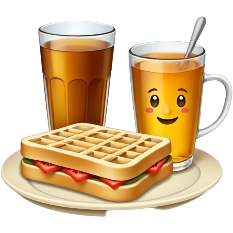 Tost ile çay kaşarlı sucuklu bir tost ve çay bardağında bir çay emoji