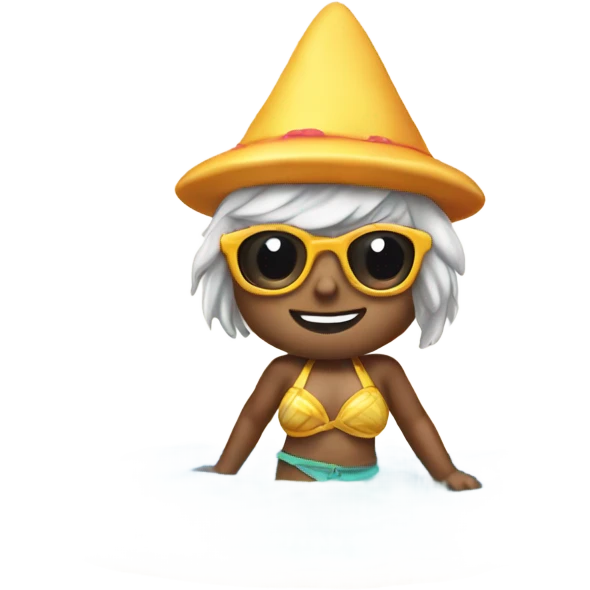 beach gnome in bikini emoji