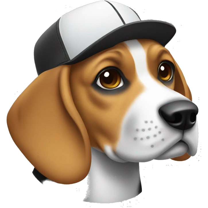 Beagle wearing SnapBack hat emoji