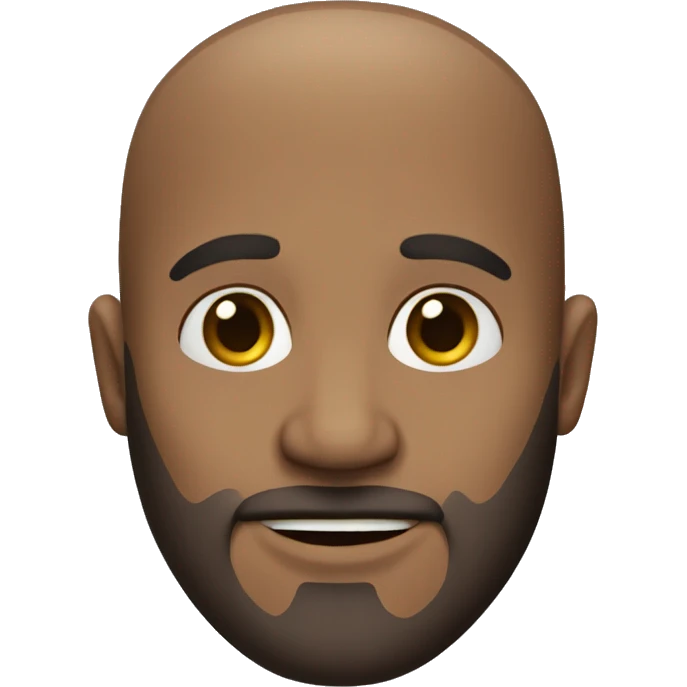 brunette balding man, no moustache, chin beard emoji