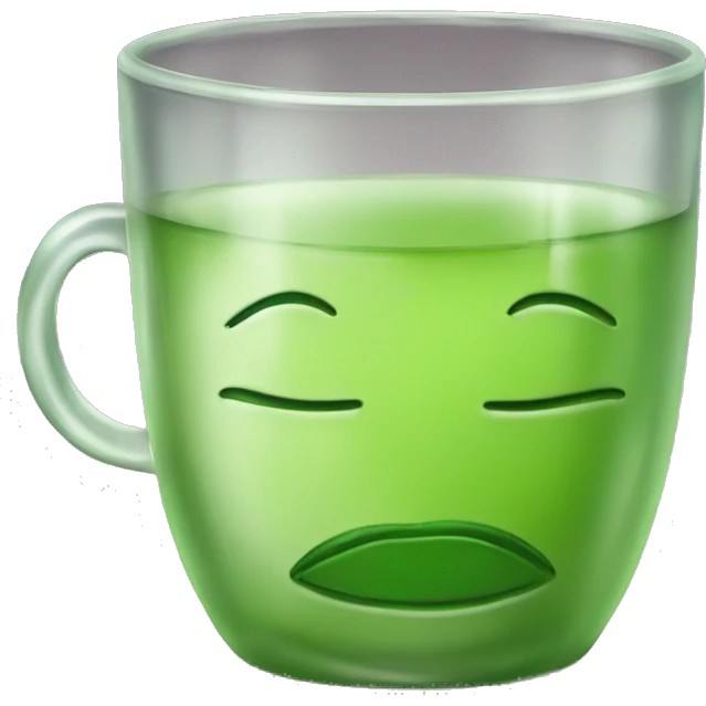 green tea in glass cup emoji