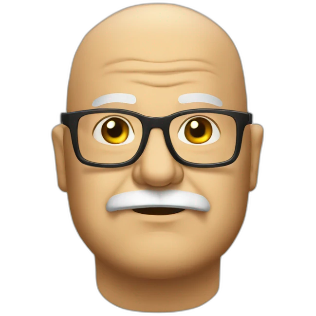 Old fat man glasses bald emoji
