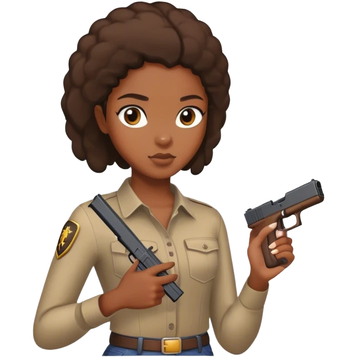 black girl holding a glock emoji