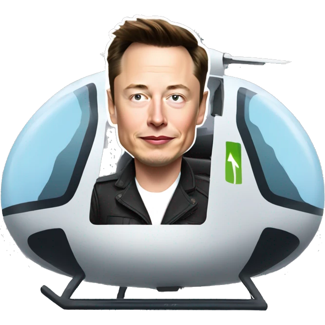 
Elon Musk on a helicopter emoji