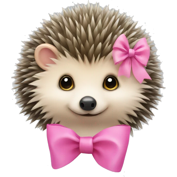 hedgehog with a pink bow emoji