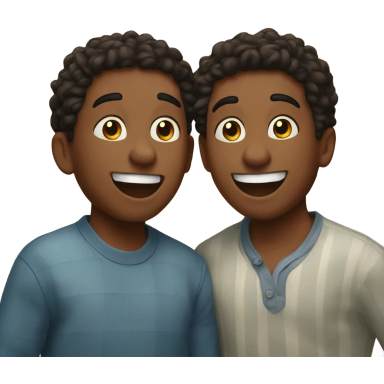 joyful brothers indoors together emoji