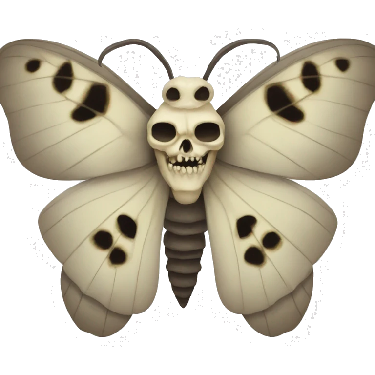 Moth with skull emoji