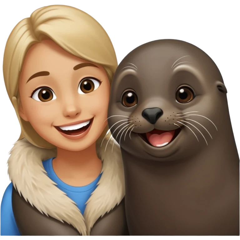 funny fur seal with girl and boyfriend couple emoji