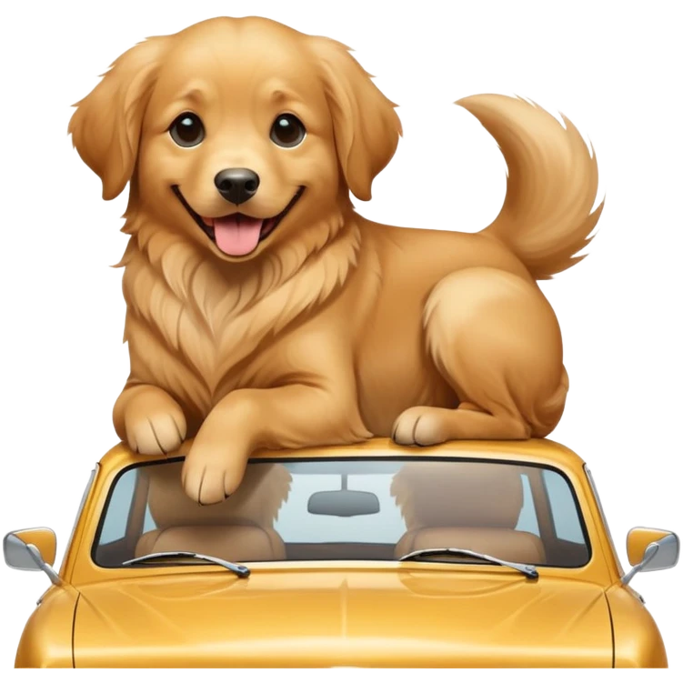 Dog on a car emoji