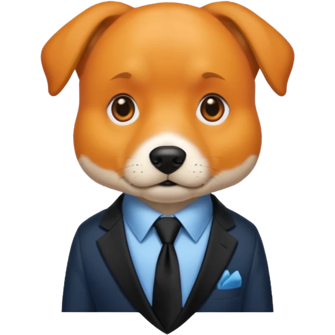 orange dog with black tie,blue shirt emoji