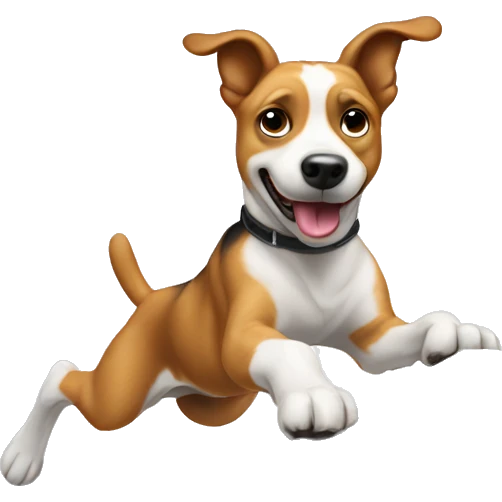 Agility dog jumping over anvil emoji