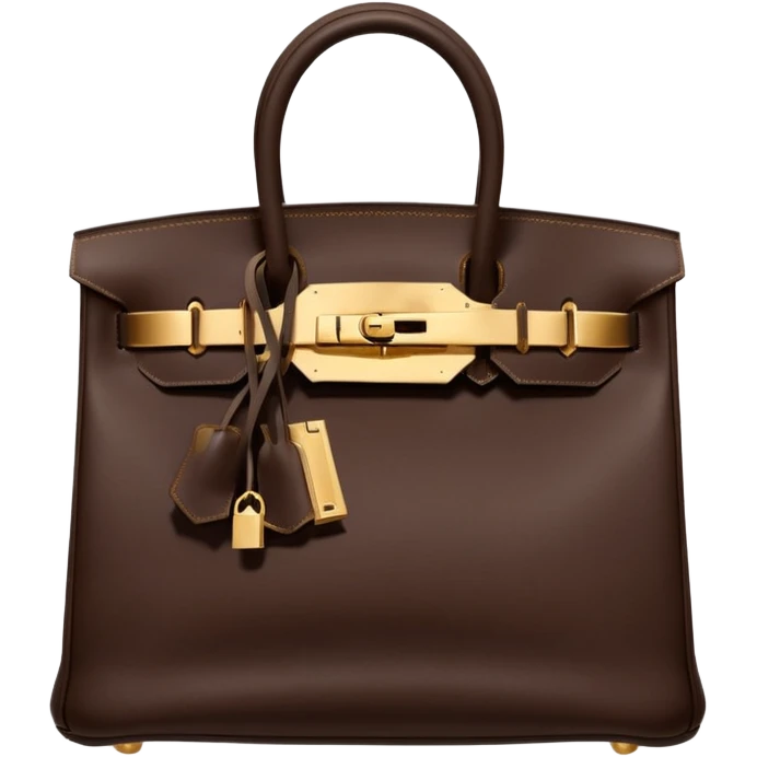 hermes birkin deep chocolate brown color bag emoji
