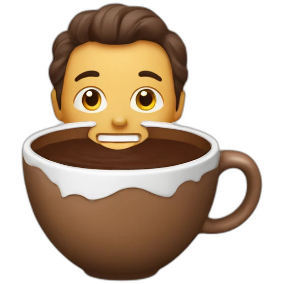 hombre tomando taza de chocolate emoji