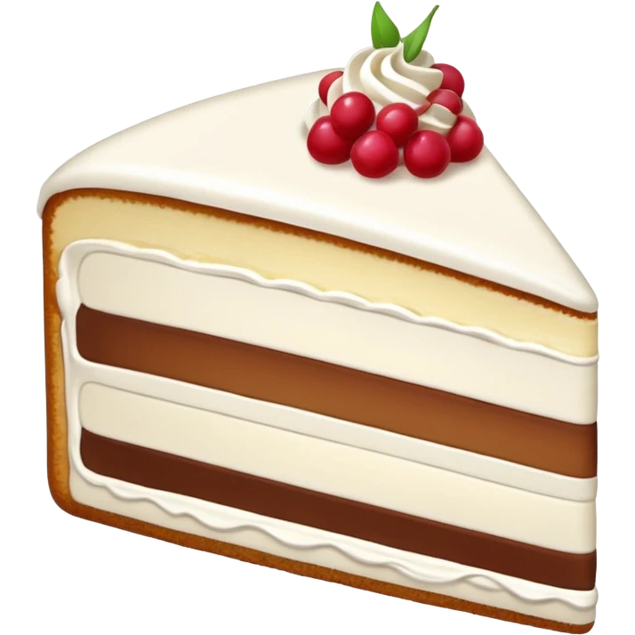 slice of white cake with frosting emoji
