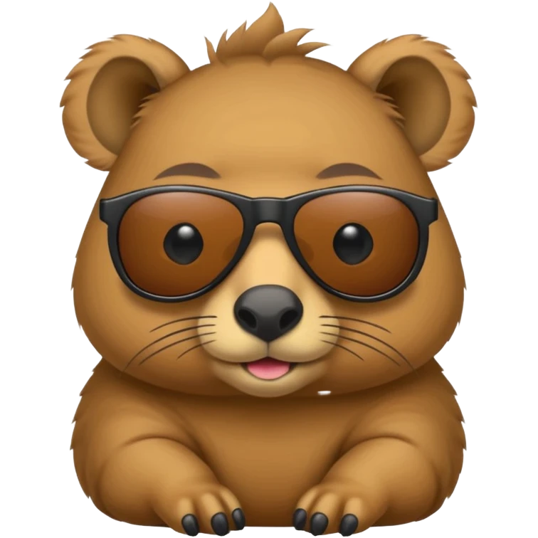 Baby cappybara with sunglasses emoji