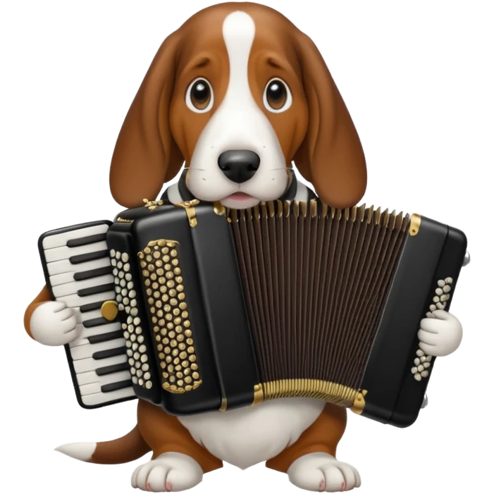 bassethound with black  accordeon emoji