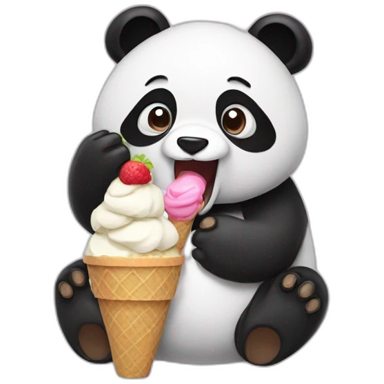 Panda eating ice cream emoji