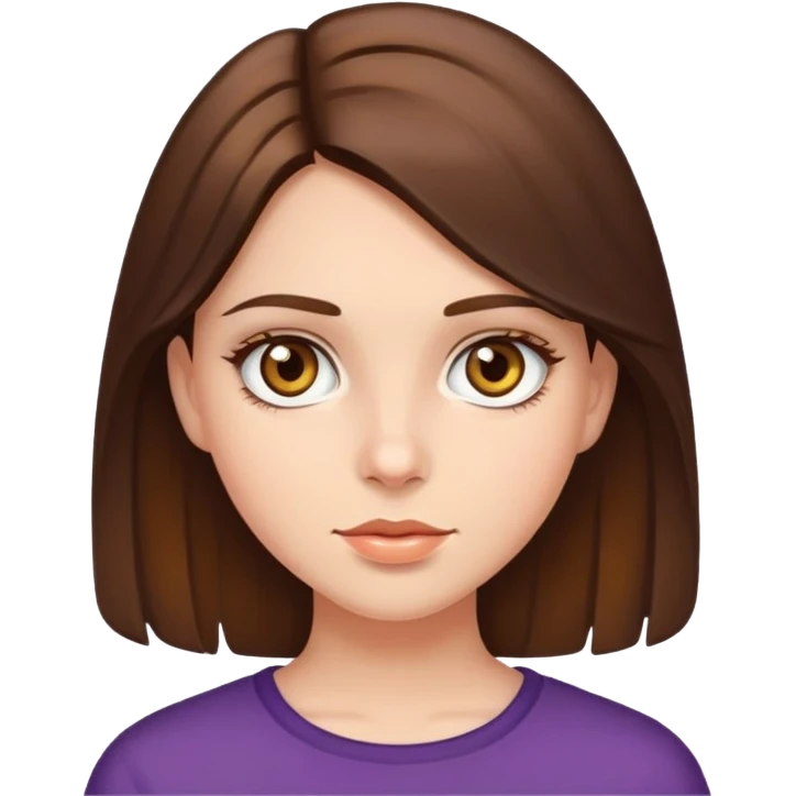 Brunette hair girl with hazel eyes  emoji