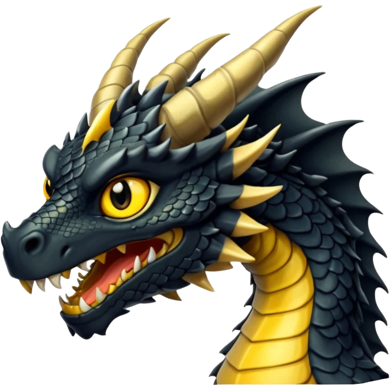 Black dragon with yellowish golden stripe scales  emoji