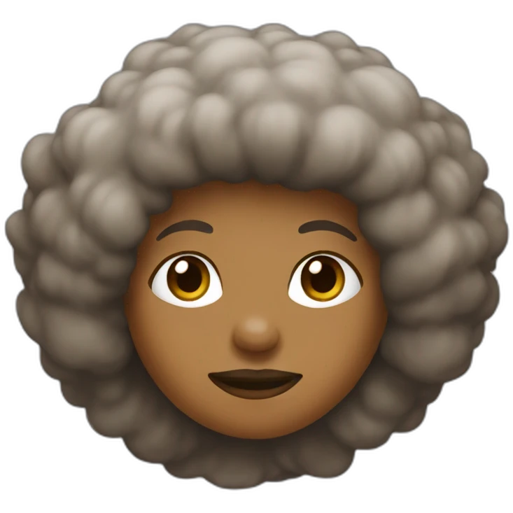 Metisse with a Brown afro emoji