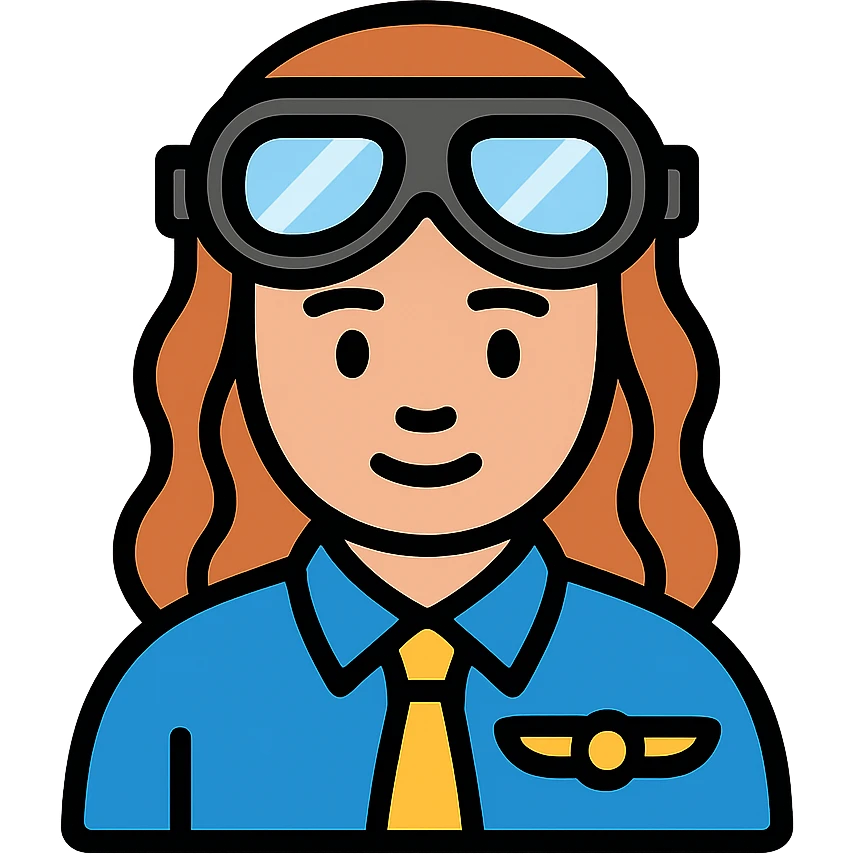Female pilot with aviator goggles emoji