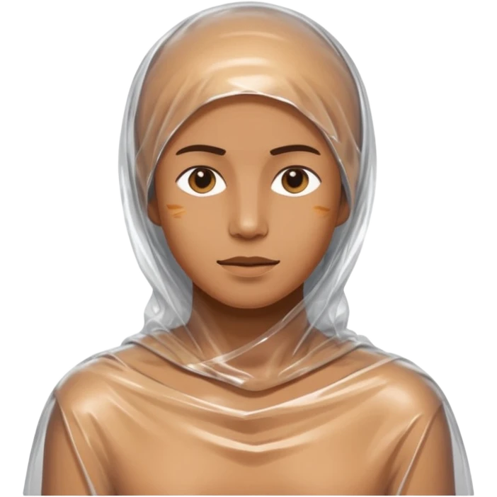 Human wrapped in plastic wrap emoji