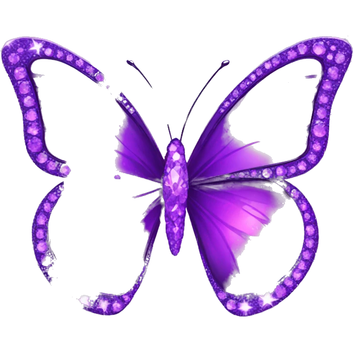 Purple-Shiny-Gem-Crystal-Sparkle-Stars-Glossy-Butterfly emoji
