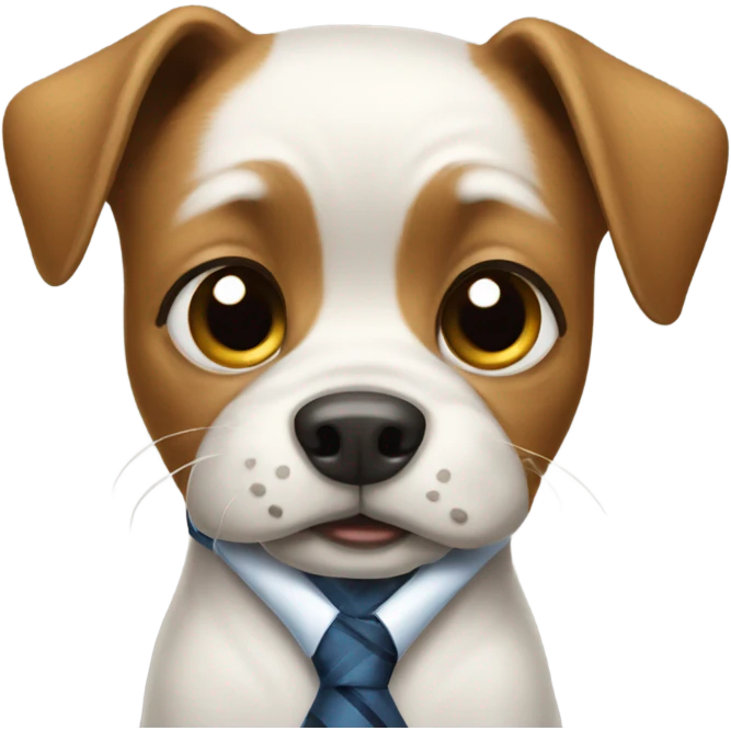 Dog wearing tie emoji