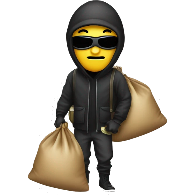 robber with money bag  emoji
