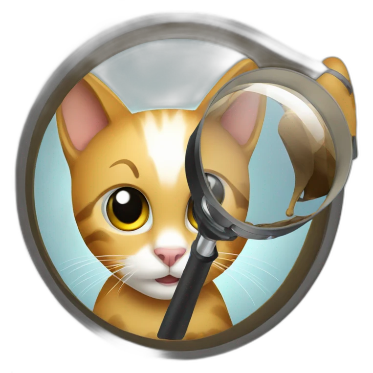 cat searching with a magnifier glass emoji