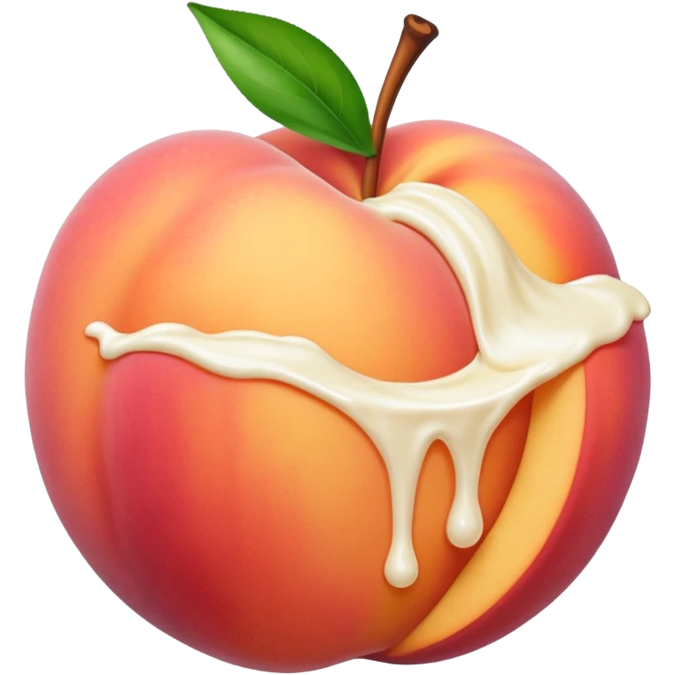 Peach filled with cream spilling out emoji
