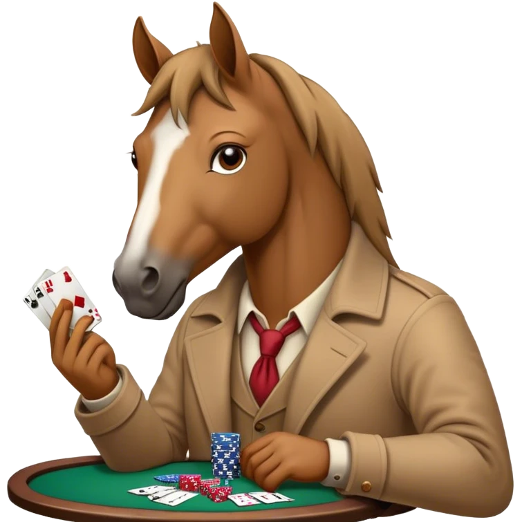 horse playing poker emoji