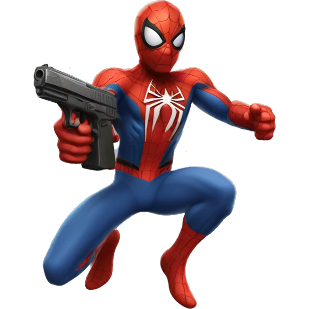 Spider man with a gun emoji