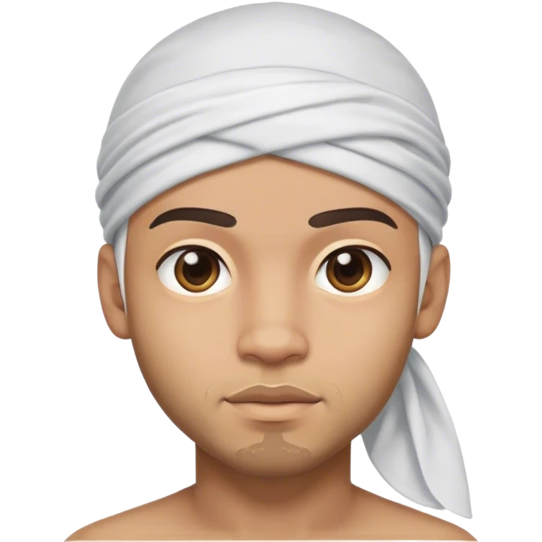 mixed boy with a durag and facial hair emoji