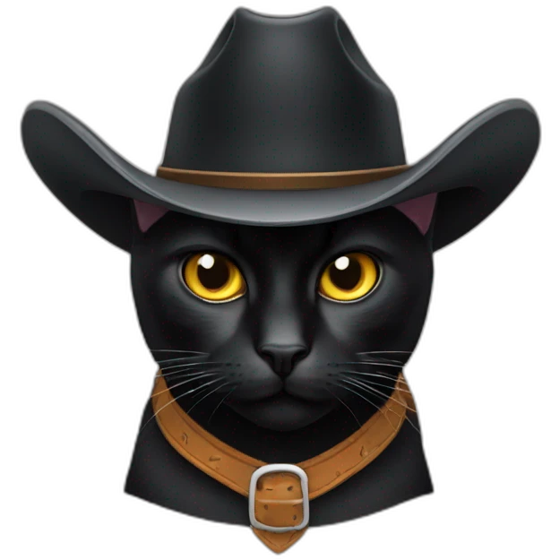 black cat cowboy hat emoji